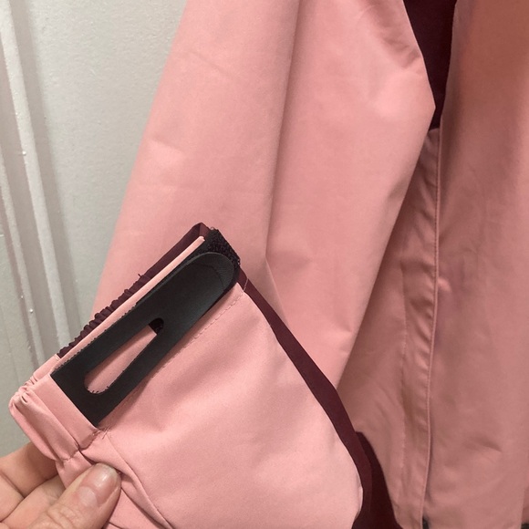 Stylish Pink and Burgundy Women's Rain Jacket - Picture 7 of 9